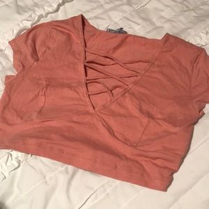 NWT cross cross pink crop top